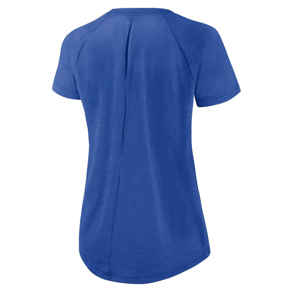 Los Angeles Rams Women's Back Slit Lightweight Fashion T-Shirt White/Heather Scarlet - Nike