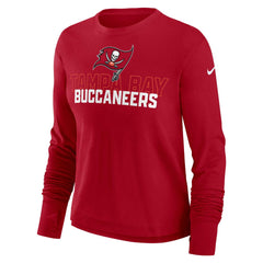 Tampa Bay Buccaneers Women's Modest Crop Performance Long Sleeve T-Shirt Red - Nike