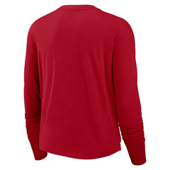 Tampa Bay Buccaneers Women's Modest Crop Performance Long Sleeve T-Shirt Red - Nike