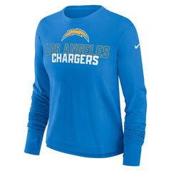Los Angeles Chargers Women's Modest Crop Performance Long Sleeve T-Shirt Powder Blue - Nike