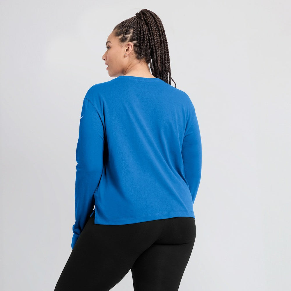 Los Angeles Chargers Women's Modest Crop Performance Long Sleeve T-Shirt Powder Blue - Nike