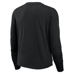 Las Vegas Raiders Women's Modest Crop Performance Long Sleeve T-Shirt Black - Nike