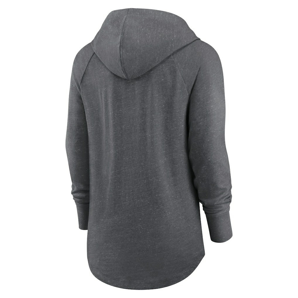 Cleveland Browns Women's Raglan Funnel Neck Pullover Hoodie Heather Charcoal - Nike