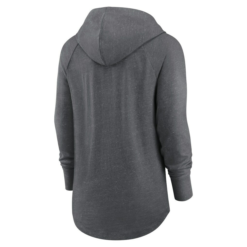 Dallas Cowboys Women's Raglan Funnel Neck Pullover Hoodie Heather Charcoal - Nike