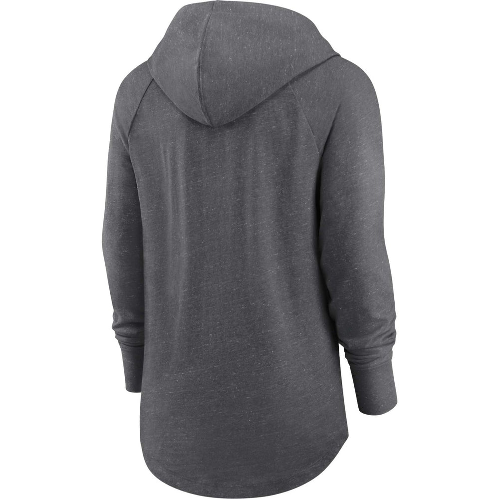 Green Bay Packers Women's Raglan Funnel Neck Pullover Hoodie Heather Charcoal - Nike