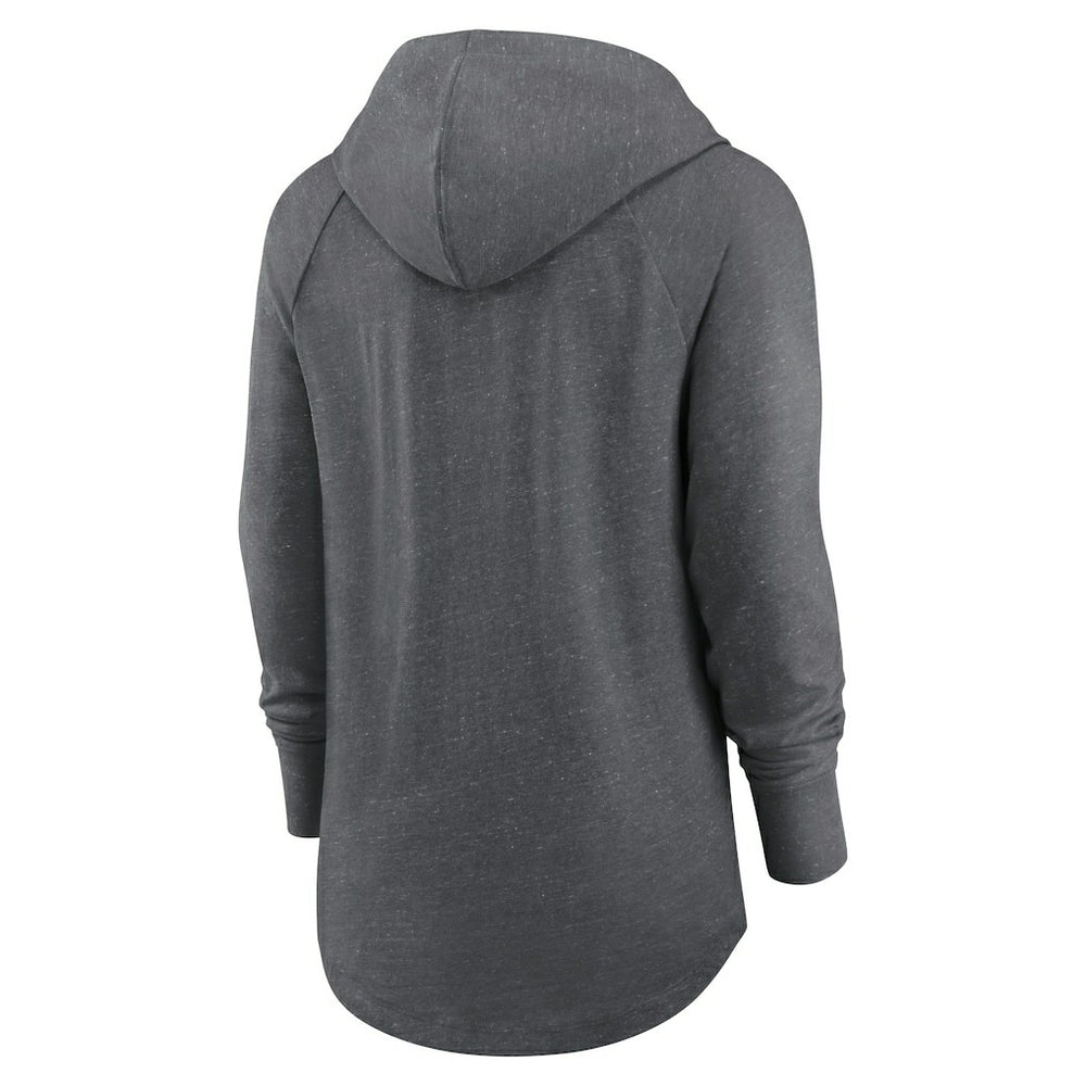 Pittsburgh Steelers Women's Raglan Funnel Neck Pullover Hoodie Heather Charcoal - Nike