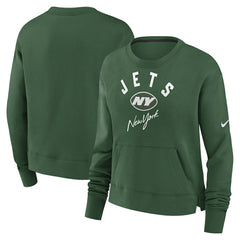 New York Jets Women's High Hip Fleece Pullover Sweatshirt Green - Nike