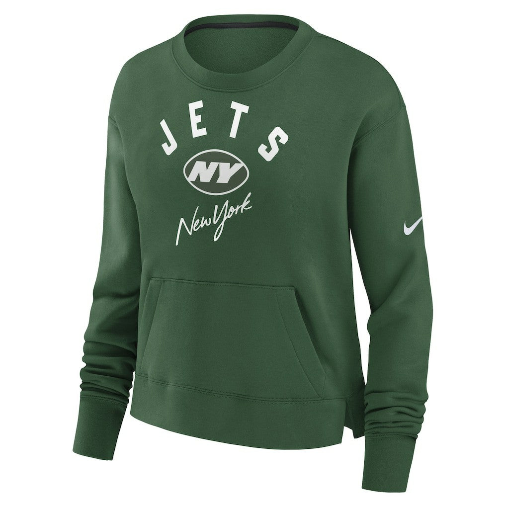 New York Jets Women's High Hip Fleece Pullover Sweatshirt Green - Nike