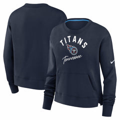 Tennessee Titans Women's High Hip Fleece Pullover Sweatshirt Navy - Nike