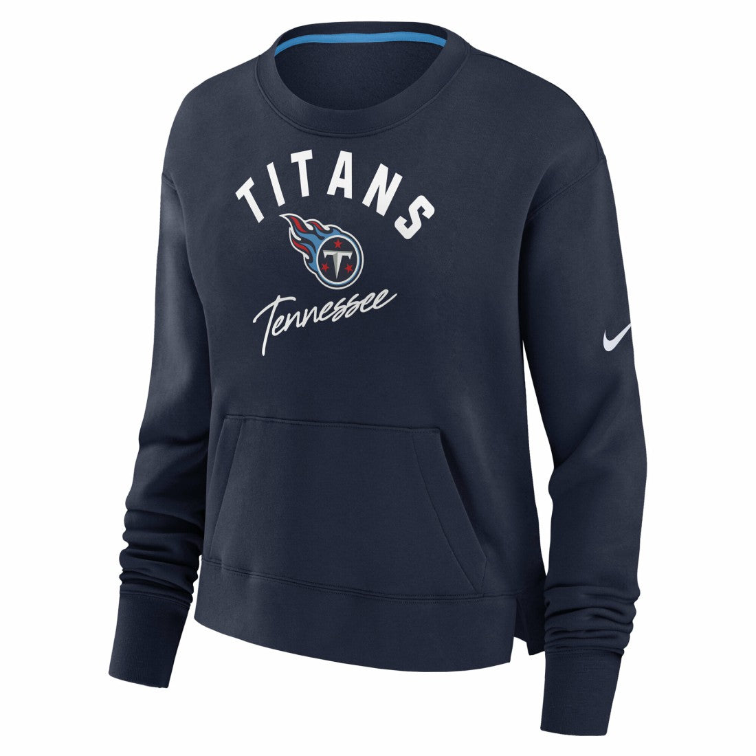Tennessee Titans Women's High Hip Fleece Pullover Sweatshirt Navy - Nike