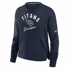 Tennessee Titans Women's High Hip Fleece Pullover Sweatshirt Navy - Nike