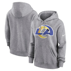 Los Angeles Rams Women's Team Logo Club Fleece Pullover Hoodie Heather Gray - Nike