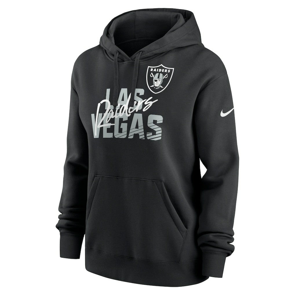 Las Vegas Raiders Women's Wordmark Club Fleece Pullover Hoodie Black - Nike