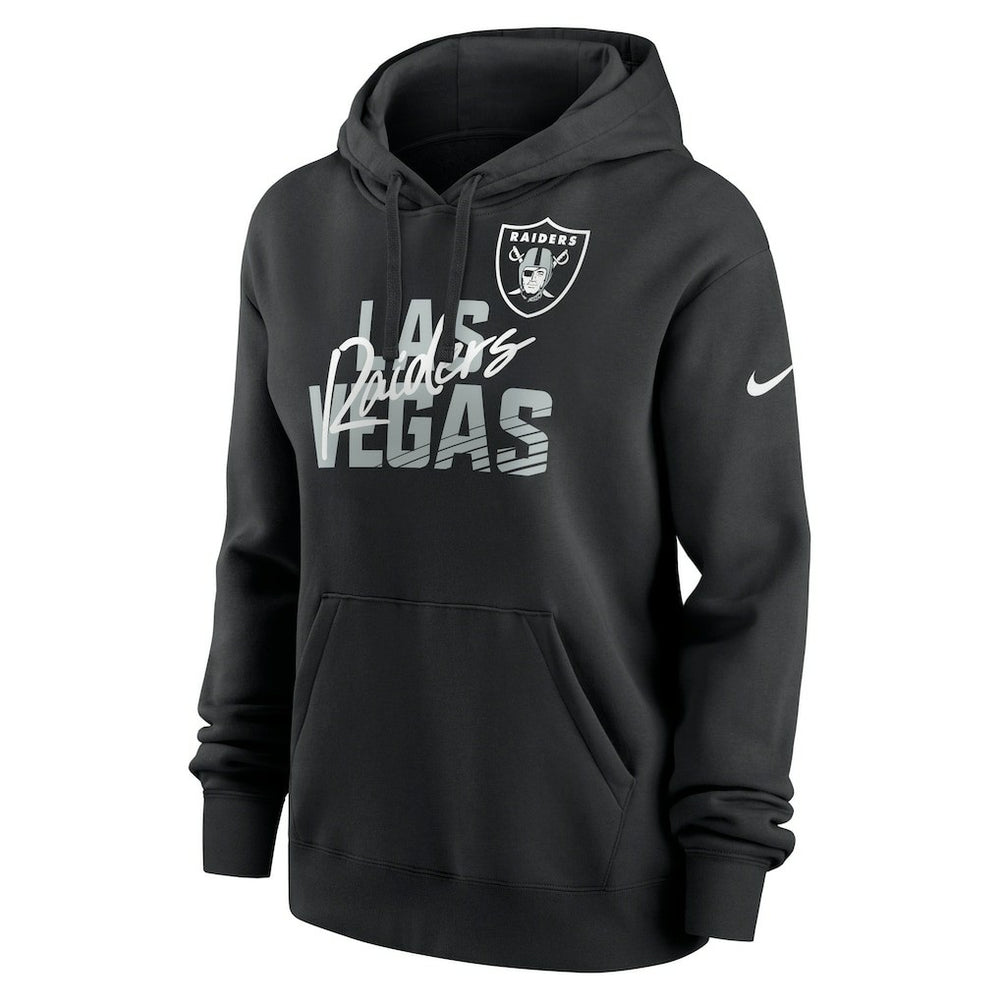 Las Vegas Raiders Women's Wordmark Club Fleece Pullover Hoodie Black - Nike