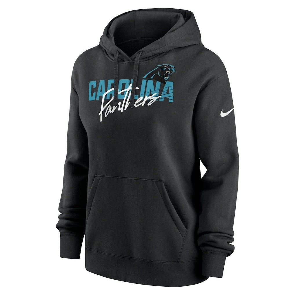 Carolina Panthers Women's Wordmark Club Fleece Pullover Hoodie Black - Nike
