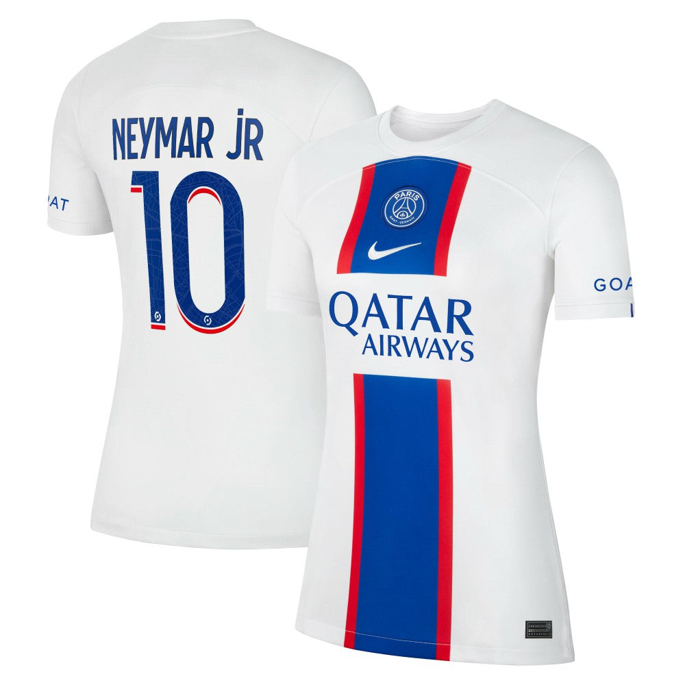 Nike Neymar Jr. Paris Saint-Germain Women's 2022/23 Third Breathe Stadium Replica Player Jerseys - White