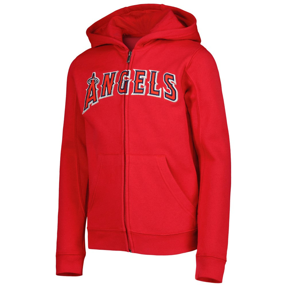 Los Angeles Angels Youth Wordmark Full-Zip Fleece Hoodie Online