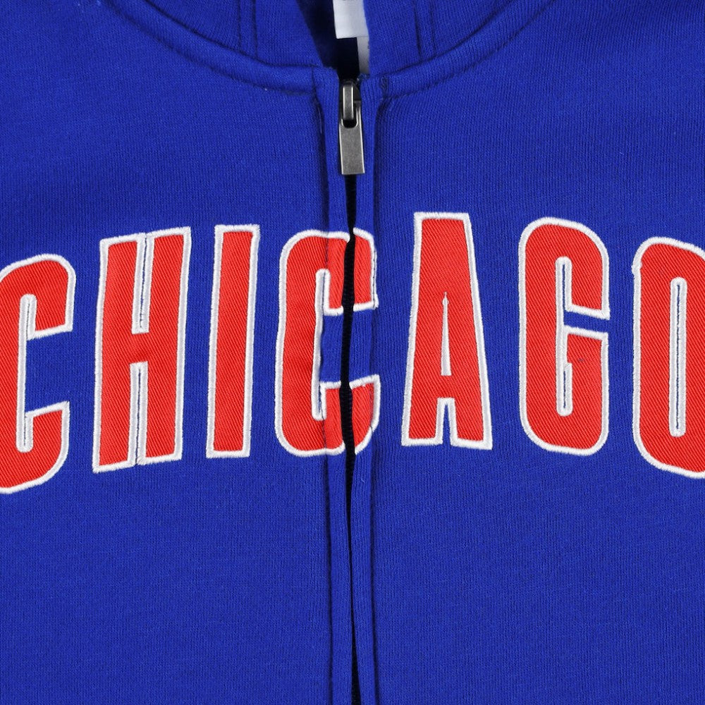 Chicago Cubs Youth Wordmark Full-Zip Fleece Hoodie On Sale