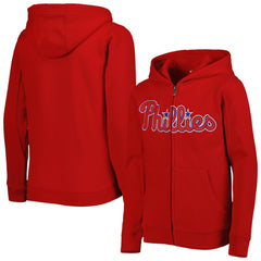 Philadelphia Phillies Youth Wordmark Full-Zip Fleece Hoodie Near Me