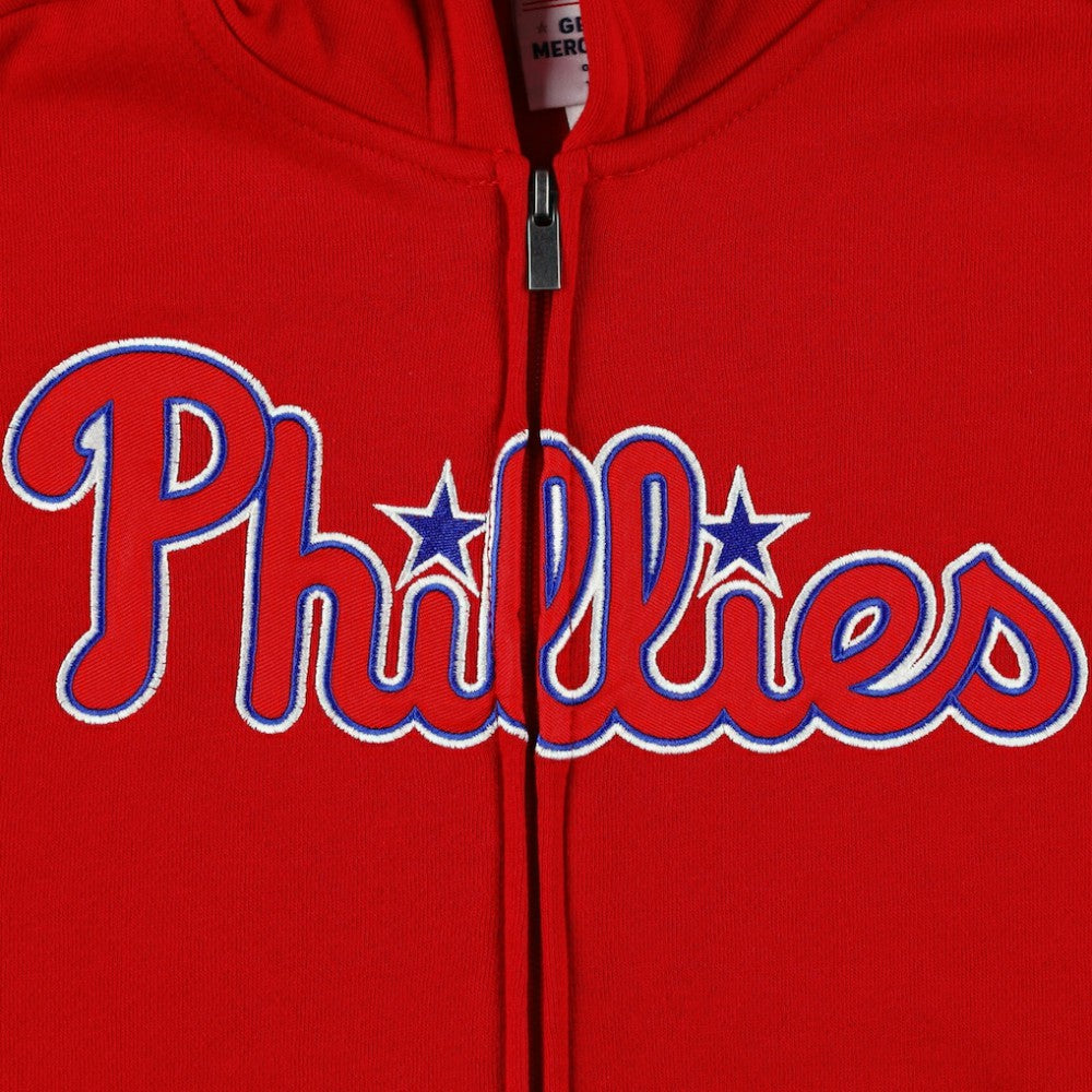 Philadelphia Phillies Youth Wordmark Full-Zip Fleece Hoodie Near Me