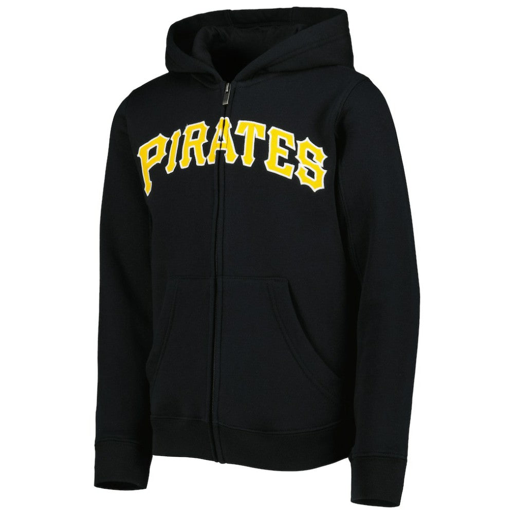 Pittsburgh Pirates Youth Wordmark Full-Zip Fleece Hoodie On Sale