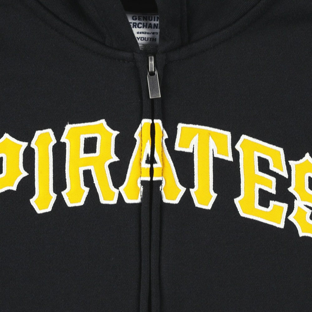 Pittsburgh Pirates Youth Wordmark Full-Zip Fleece Hoodie On Sale