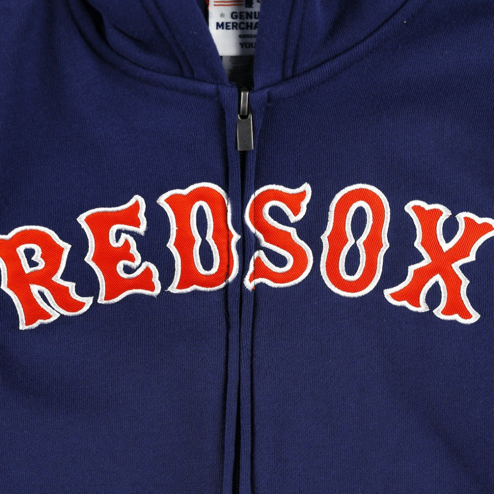 Boston Red Sox Youth Wordmark Full-Zip Fleece Hoodie discount