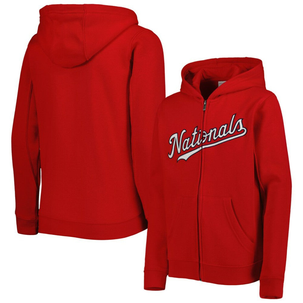 Washington Nationals Youth Wordmark Full-Zip Fleece Hoodie Near Me