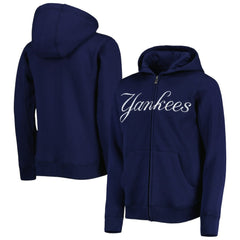 New York Yankees Youth Wordmark Full-Zip Fleece Hoodie Lifestyle