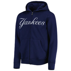 New York Yankees Youth Wordmark Full-Zip Fleece Hoodie Lifestyle