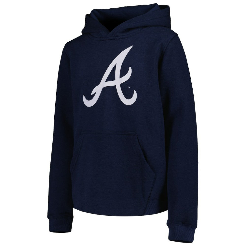 Atlanta Braves Youth Team Primary Logo Pullover Hoodie Lifestyle