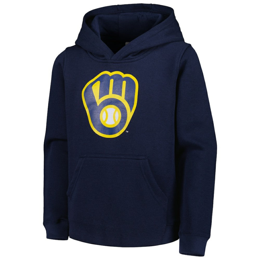 Milwaukee Brewers Youth Team Primary Logo Pullover Hoodie Clearance