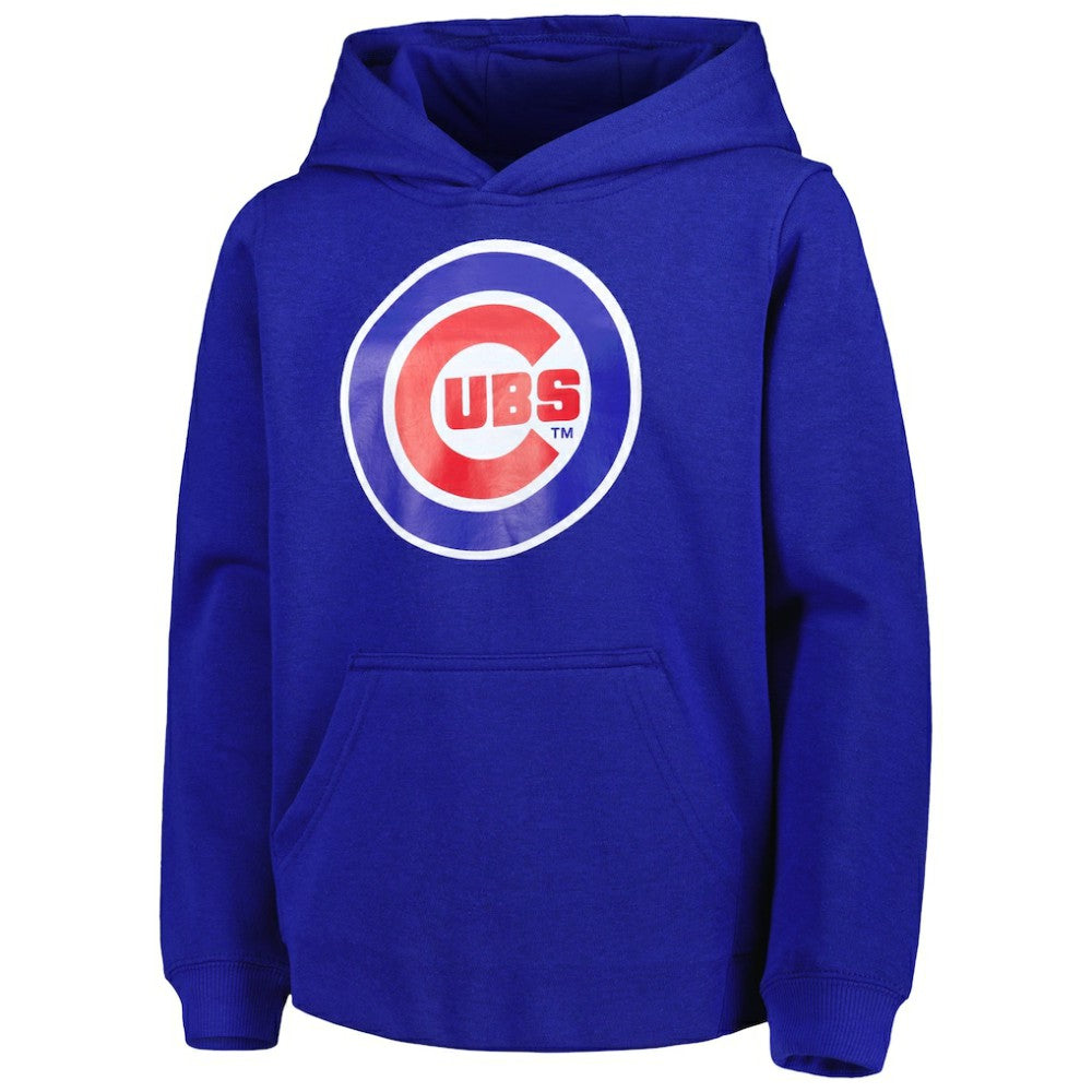 Chicago Cubs Youth Team Primary Logo Pullover Hoodie On Sale