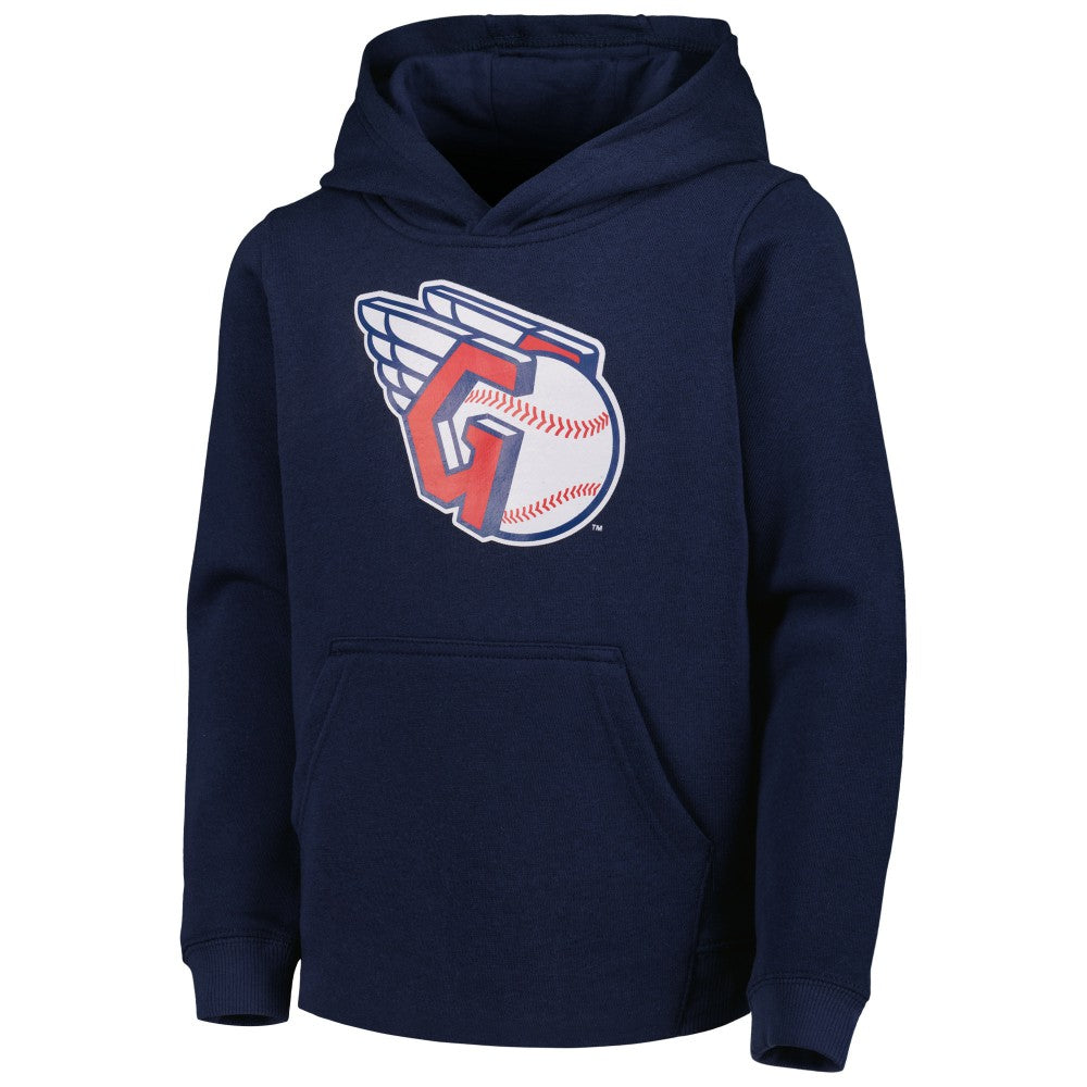 Cleveland Guardians Youth Team Primary Logo Pullover Hoodie Lifestyle