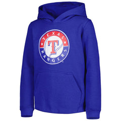 Texas Rangers Youth Team Primary Logo Pullover Hoodie On Sale