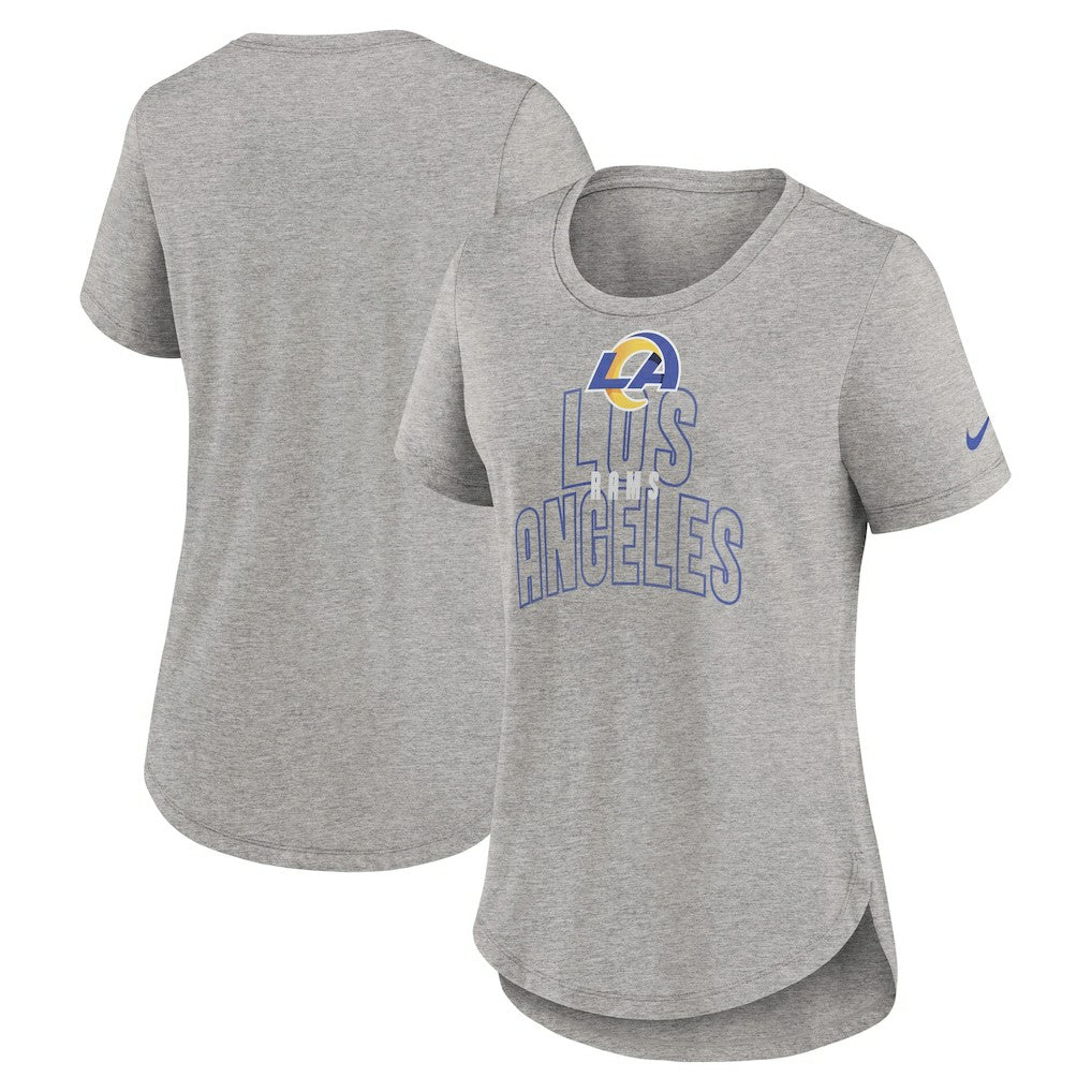 Los Angeles Rams Women's Fashion Tri-Blend T-Shirt Heather Gray - Nike