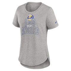 Los Angeles Rams Women's Fashion Tri-Blend T-Shirt Heather Gray - Nike