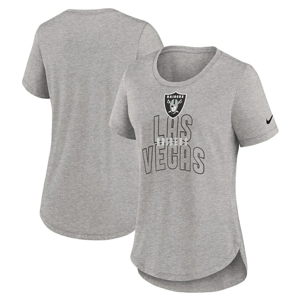 Las Vegas Raiders Women's Fashion Tri-Blend T-Shirt Heather Gray - Nike