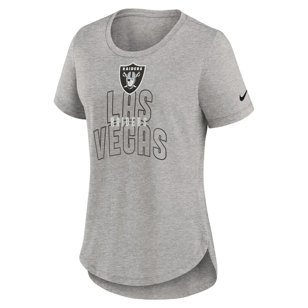 Las Vegas Raiders Women's Fashion Tri-Blend T-Shirt Heather Gray - Nike