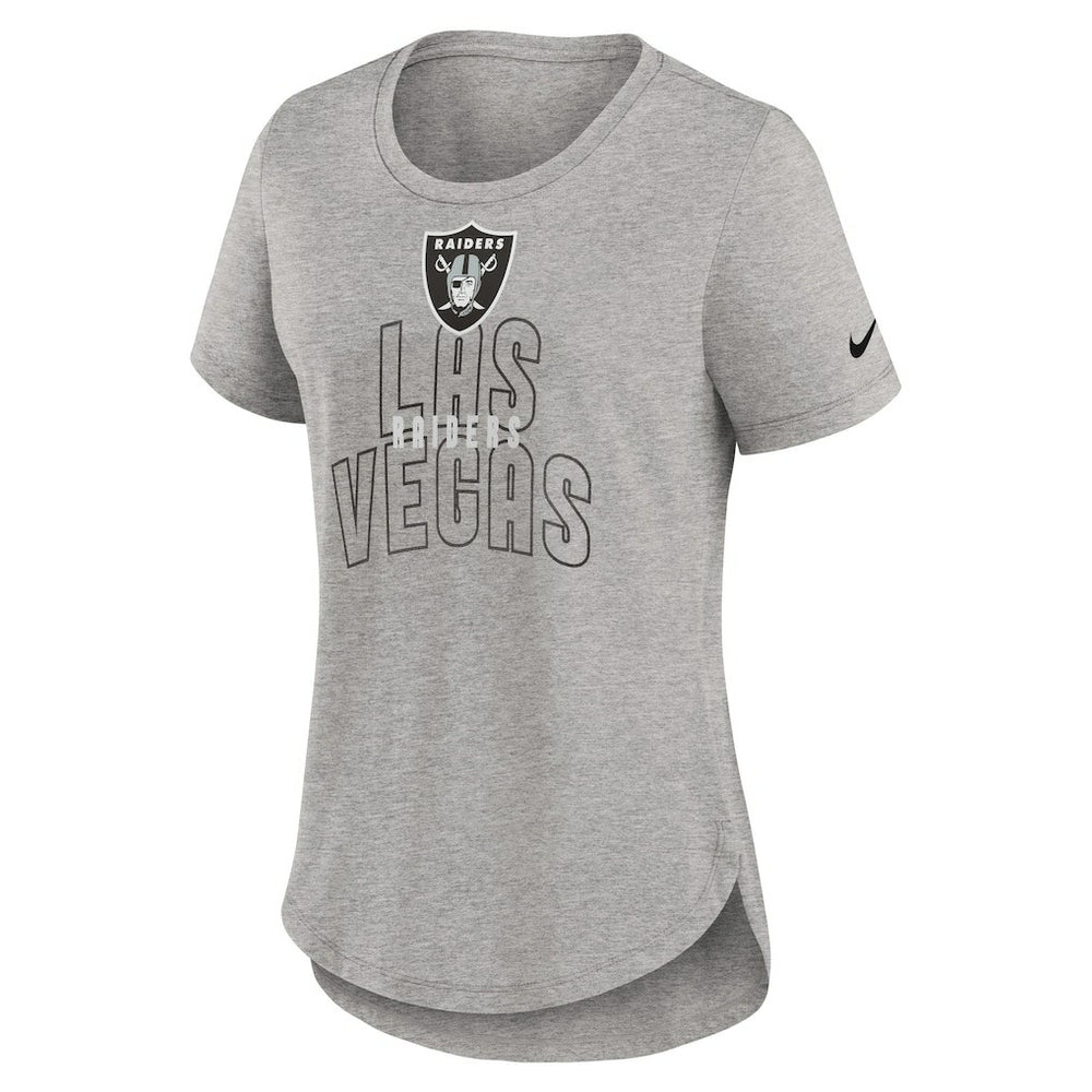 Las Vegas Raiders Women's Fashion Tri-Blend T-Shirt Heather Gray - Nike