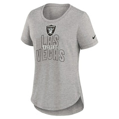 Las Vegas Raiders Women's Fashion Tri-Blend T-Shirt Heather Gray - Nike