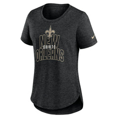 New Orleans Saints Women's Fashion Tri-Blend T-Shirt Heather Black - Nike