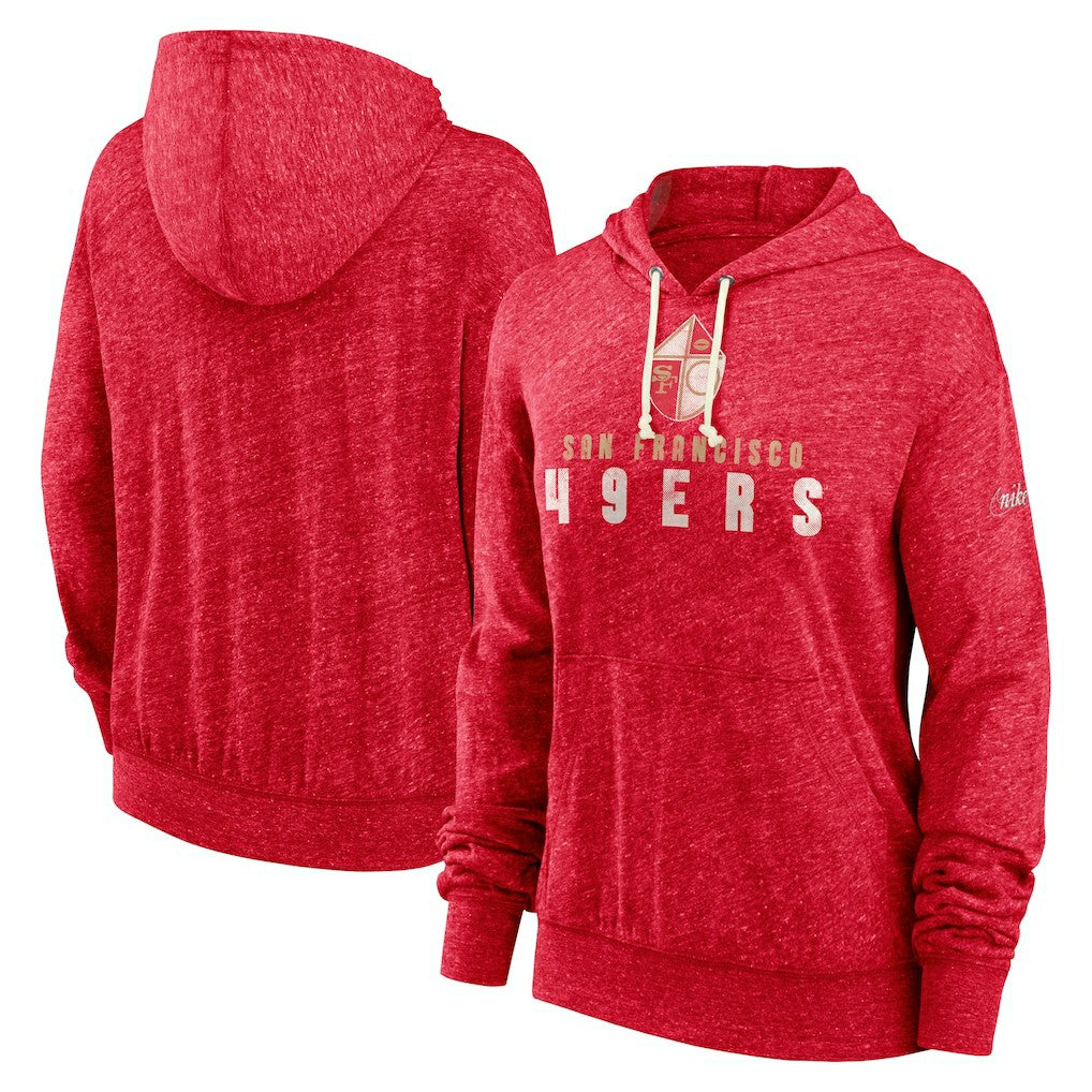 San Francisco 49ers Women's Rewind Gym Vintage Lightweight Pullover Hoodie Scarlet - Nike