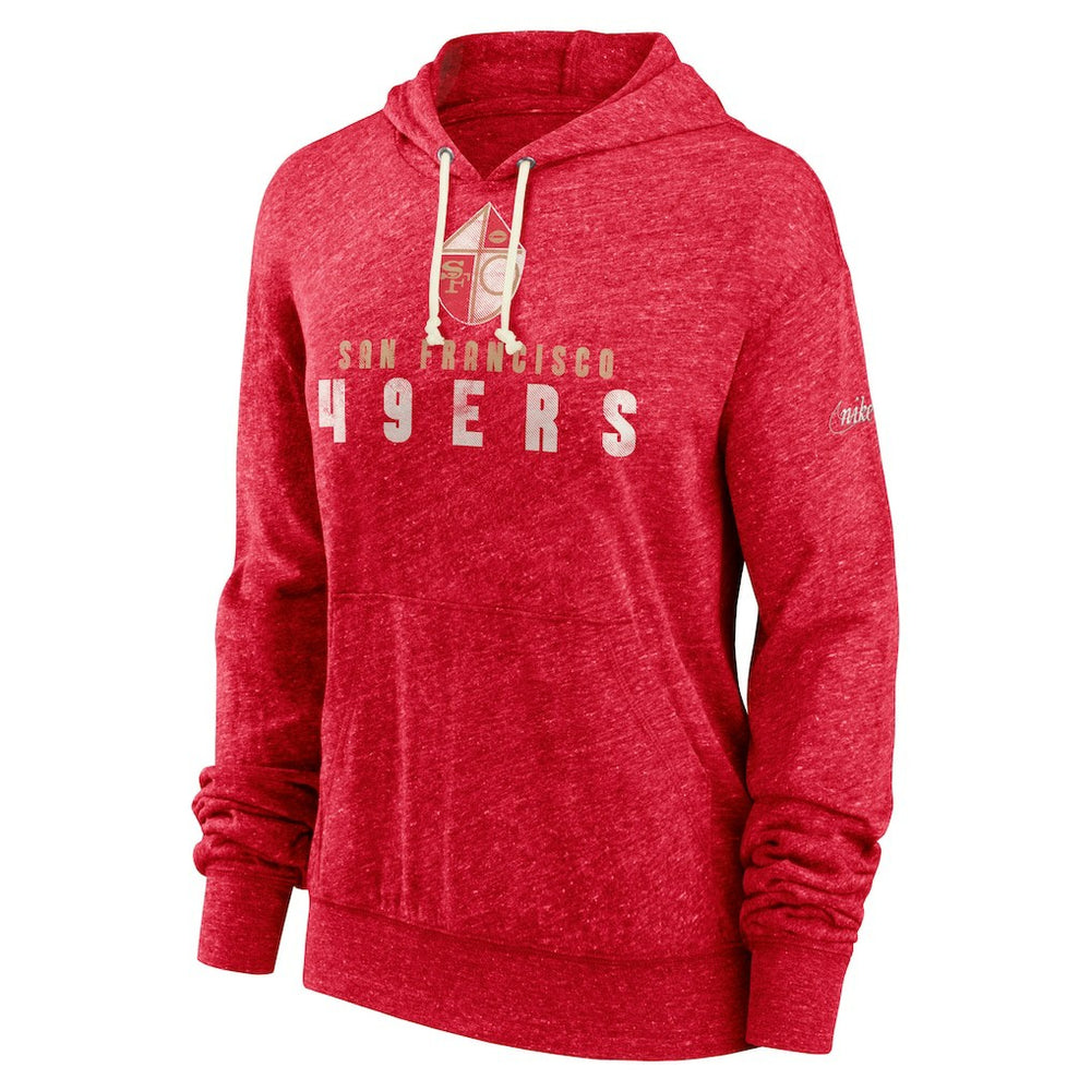 San Francisco 49ers Women's Rewind Gym Vintage Lightweight Pullover Hoodie Scarlet - Nike