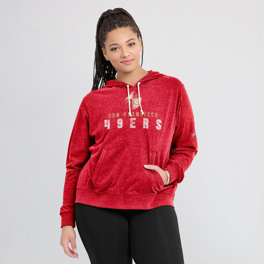 San Francisco 49ers Women's Rewind Gym Vintage Lightweight Pullover Hoodie Scarlet - Nike