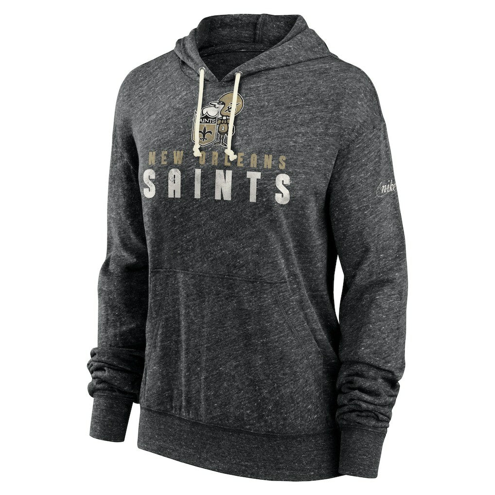 New Orleans Saints Women's Rewind Gym Vintage Lightweight Pullover Hoodie Black - Nike