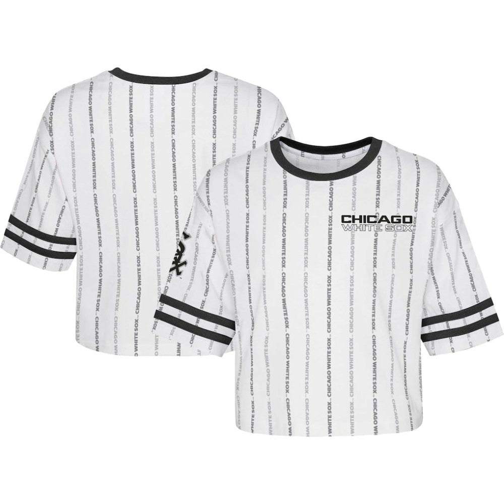 Chicago White Sox Girls Youth Ball Striped T-Shirt Lifestyle
