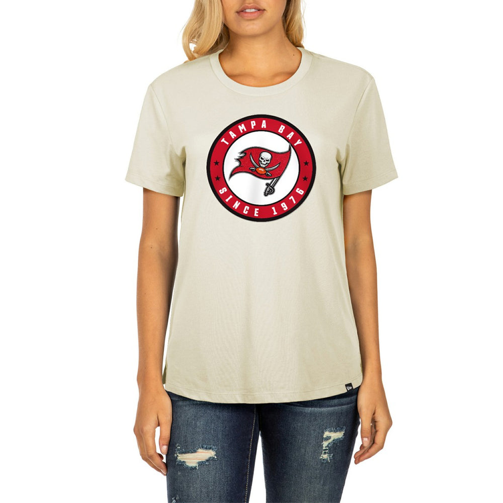 Tampa Bay Buccaneers New Era Women's 2023 NFL Draft T-Shirt Cream - NFL