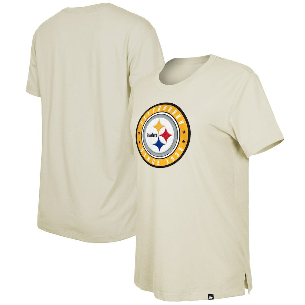 Pittsburgh Steelers New Era Women's 2023 NFL Draft T-Shirt Cream - NFL