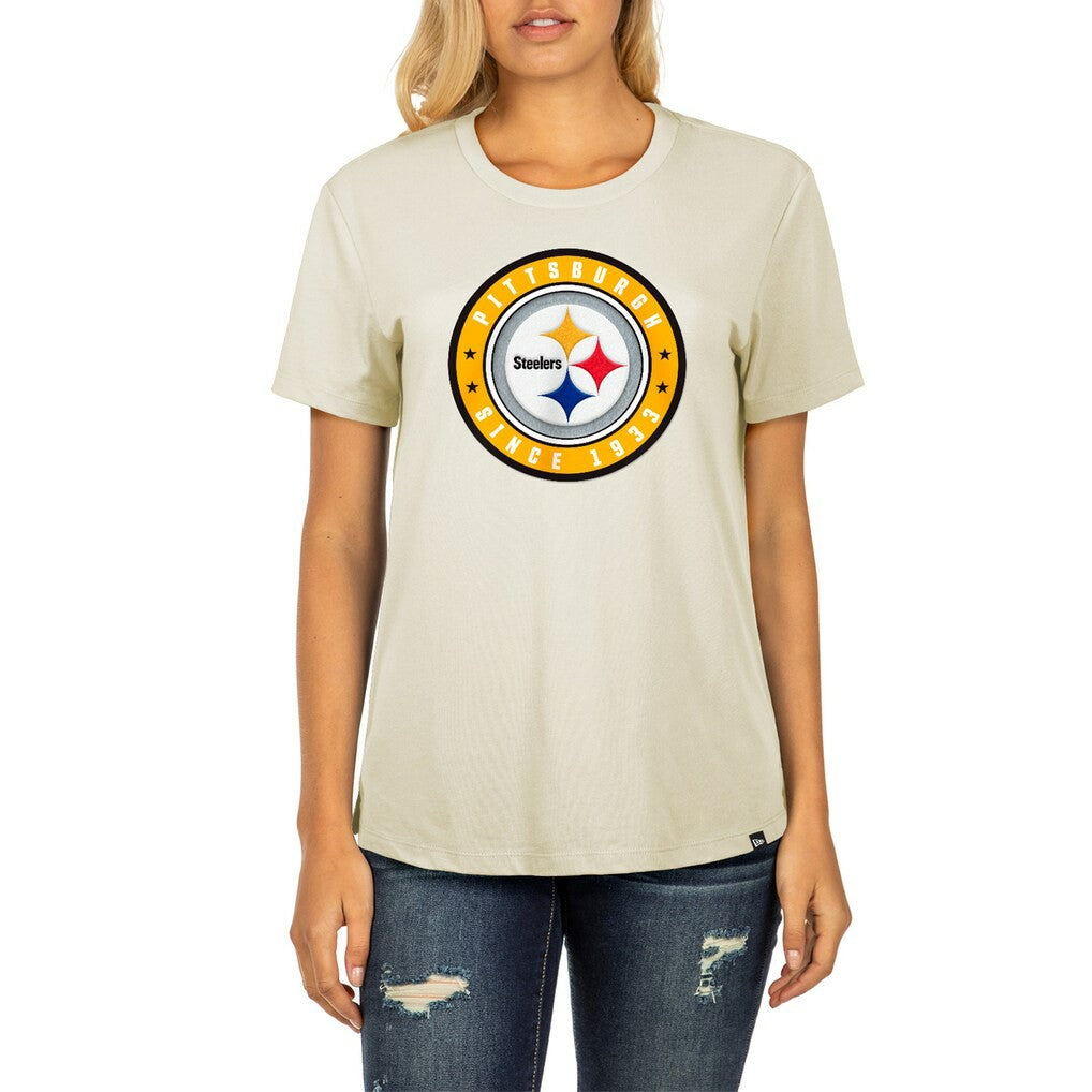 Pittsburgh Steelers New Era Women's 2023 NFL Draft T-Shirt Cream - NFL